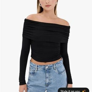Lioness NWT Black Off-Shoulder Sweater